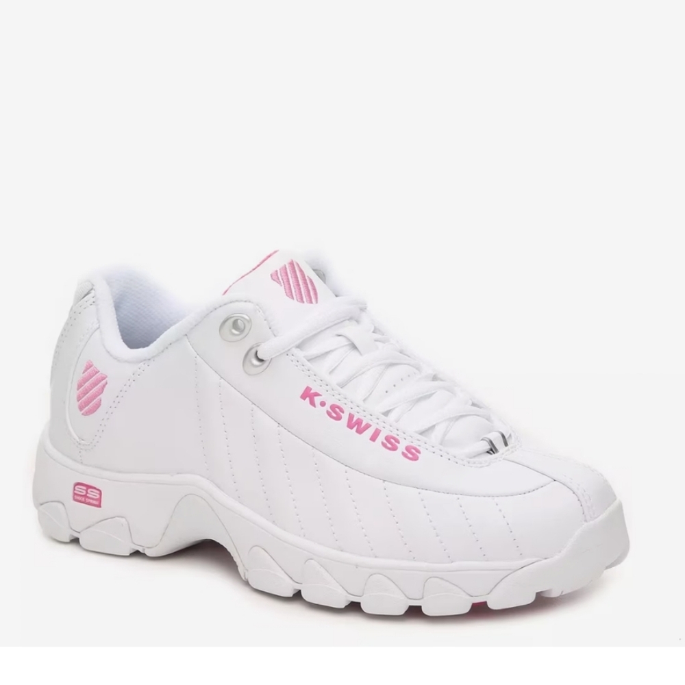 K-Swiss Women's Classic White and Pink Sneakers Soze 9.5 Used